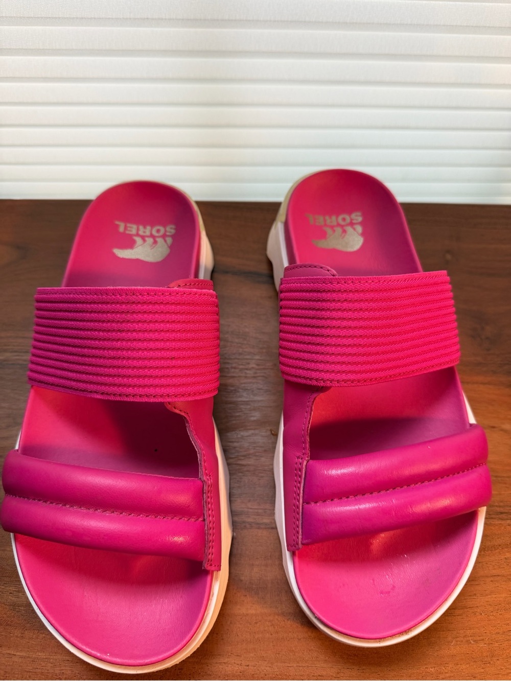 Sorel Women's Hot Pink Dual-Strap Slide Sandals